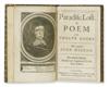 MILTON, JOHN. Paradise Lost . . . Second Edition. 1674